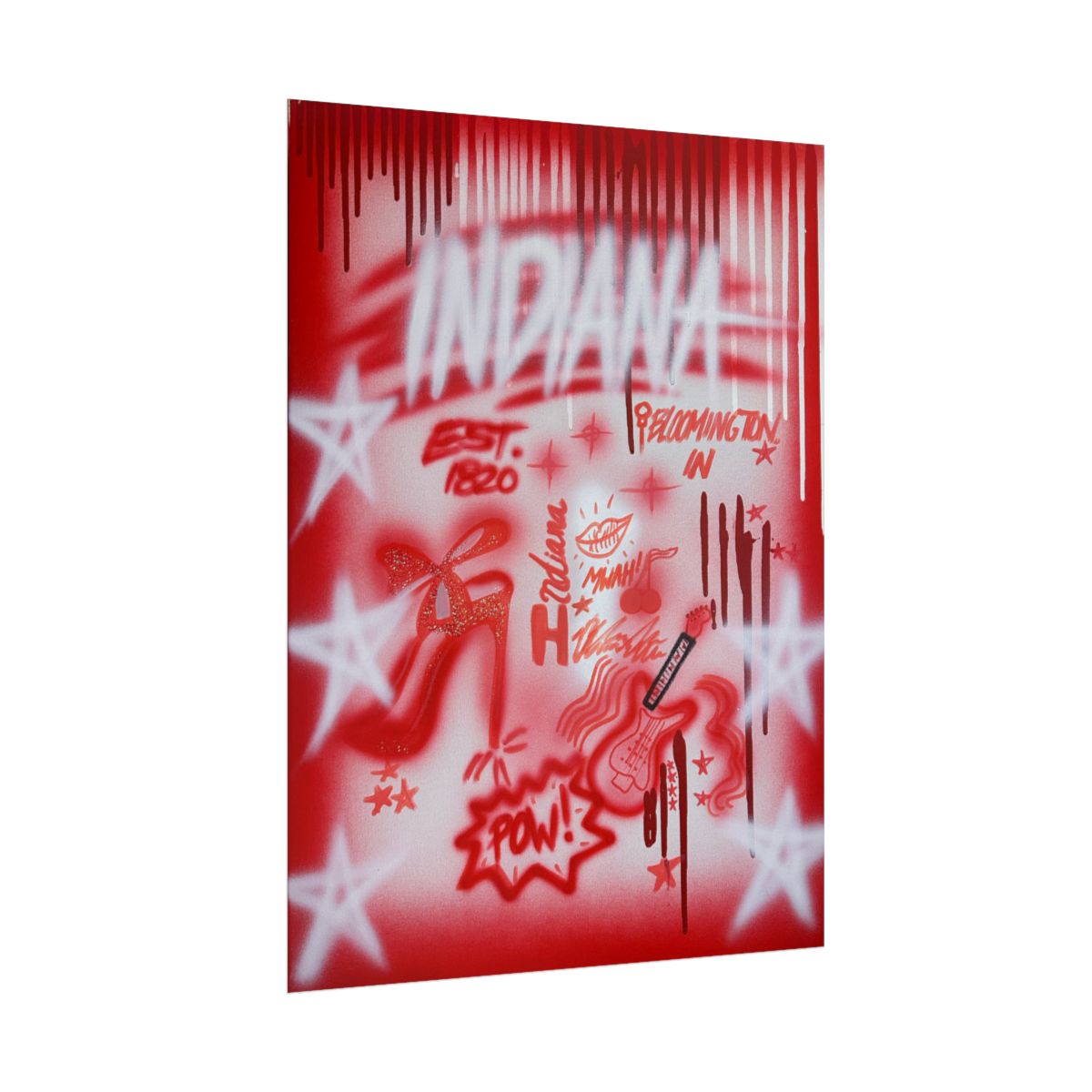 "indiana" airbrush rolled print