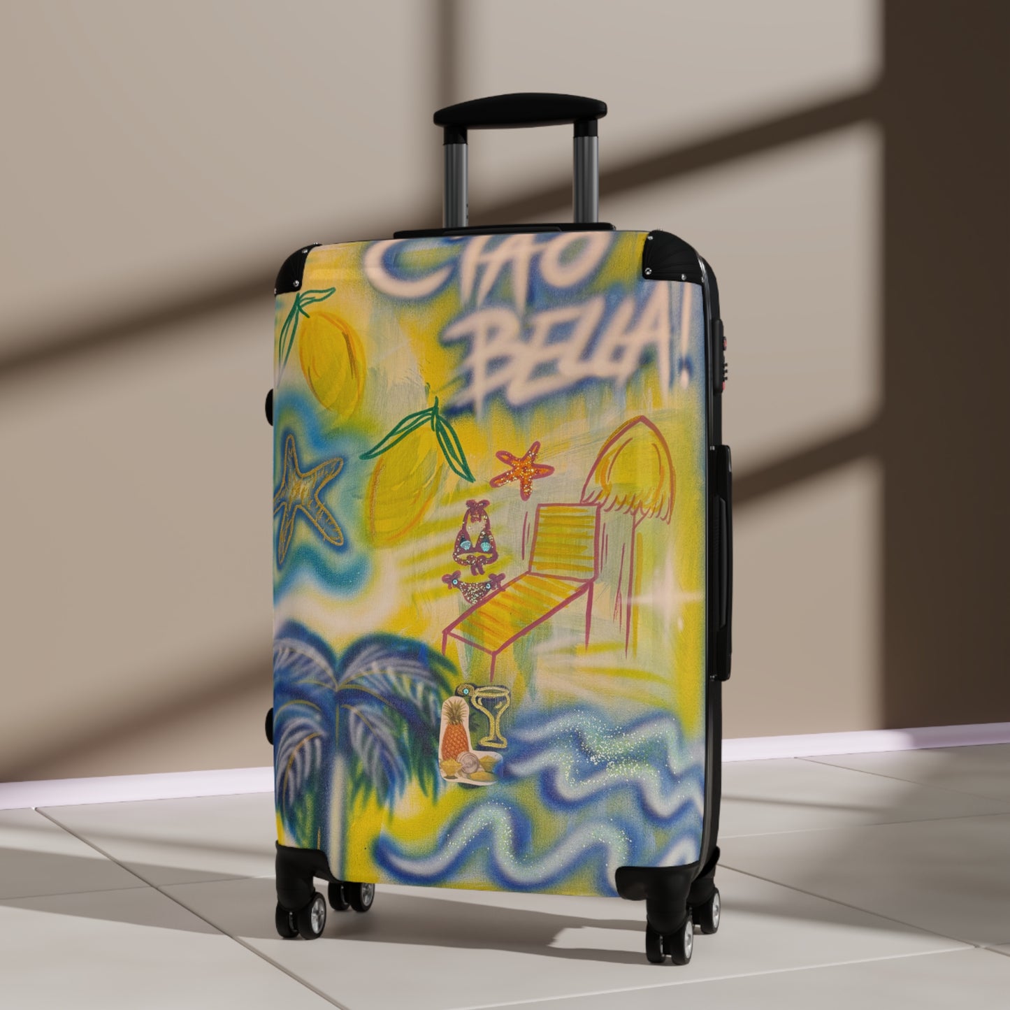 "ciao bella" airbrush suitcase