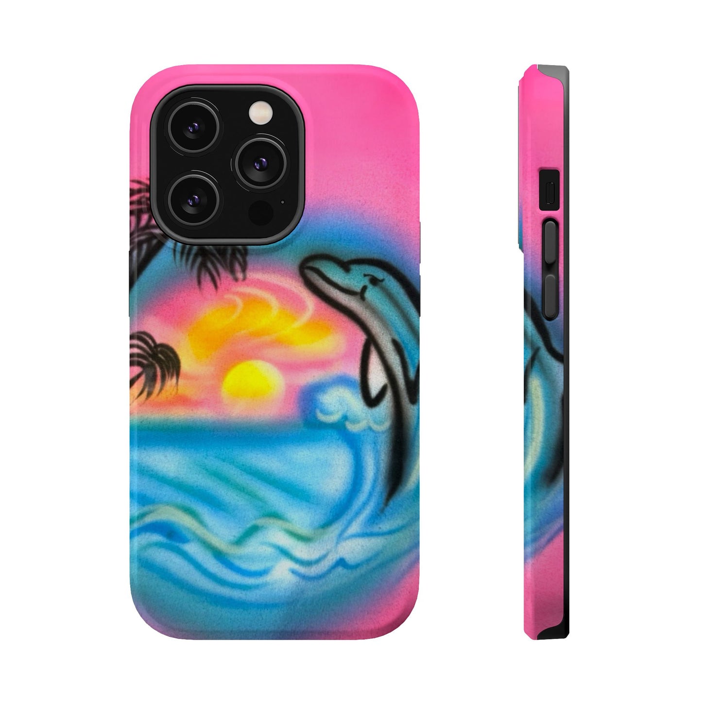 MagSafe "dolphin love" airbrush iPhone case