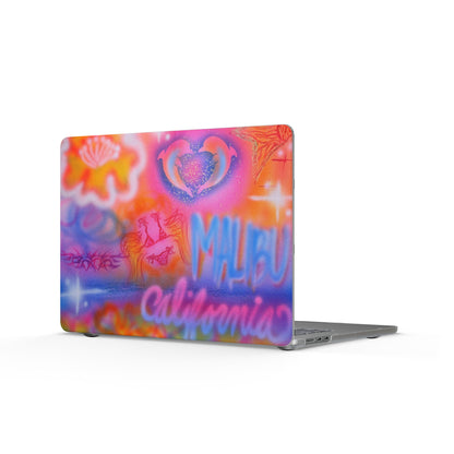 "mornings in malibu" airbrush matte macbook case