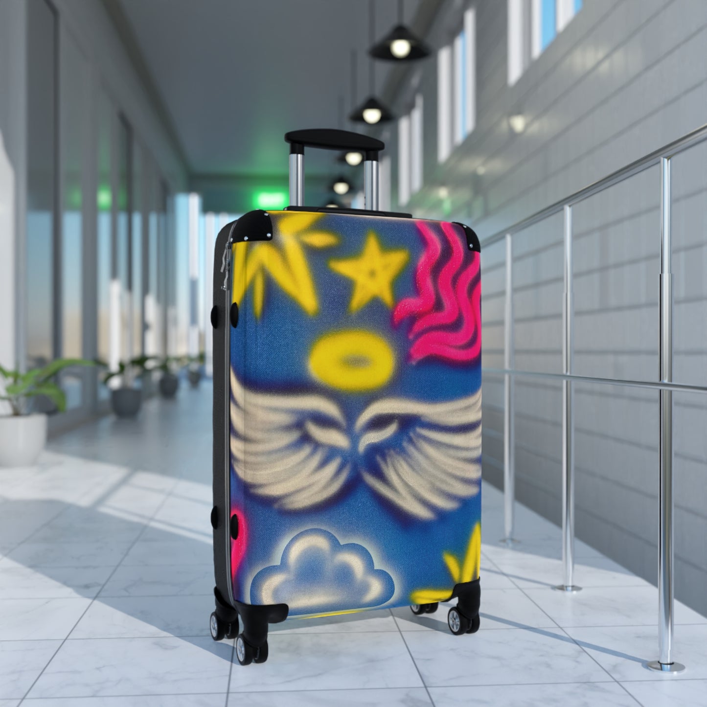 "celestial halo" airbrush suitcase