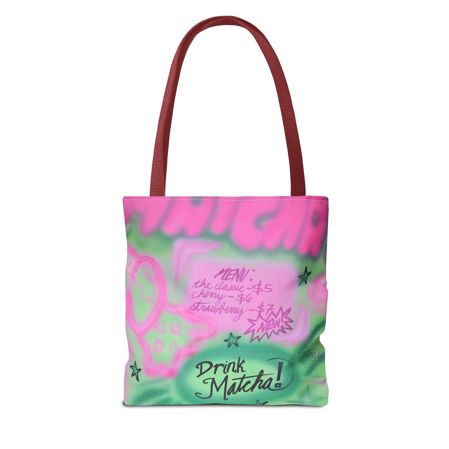 "matcha" airbrush tote bag