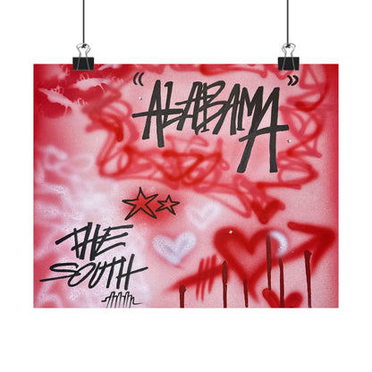 "alabama" airbrush horizontal print