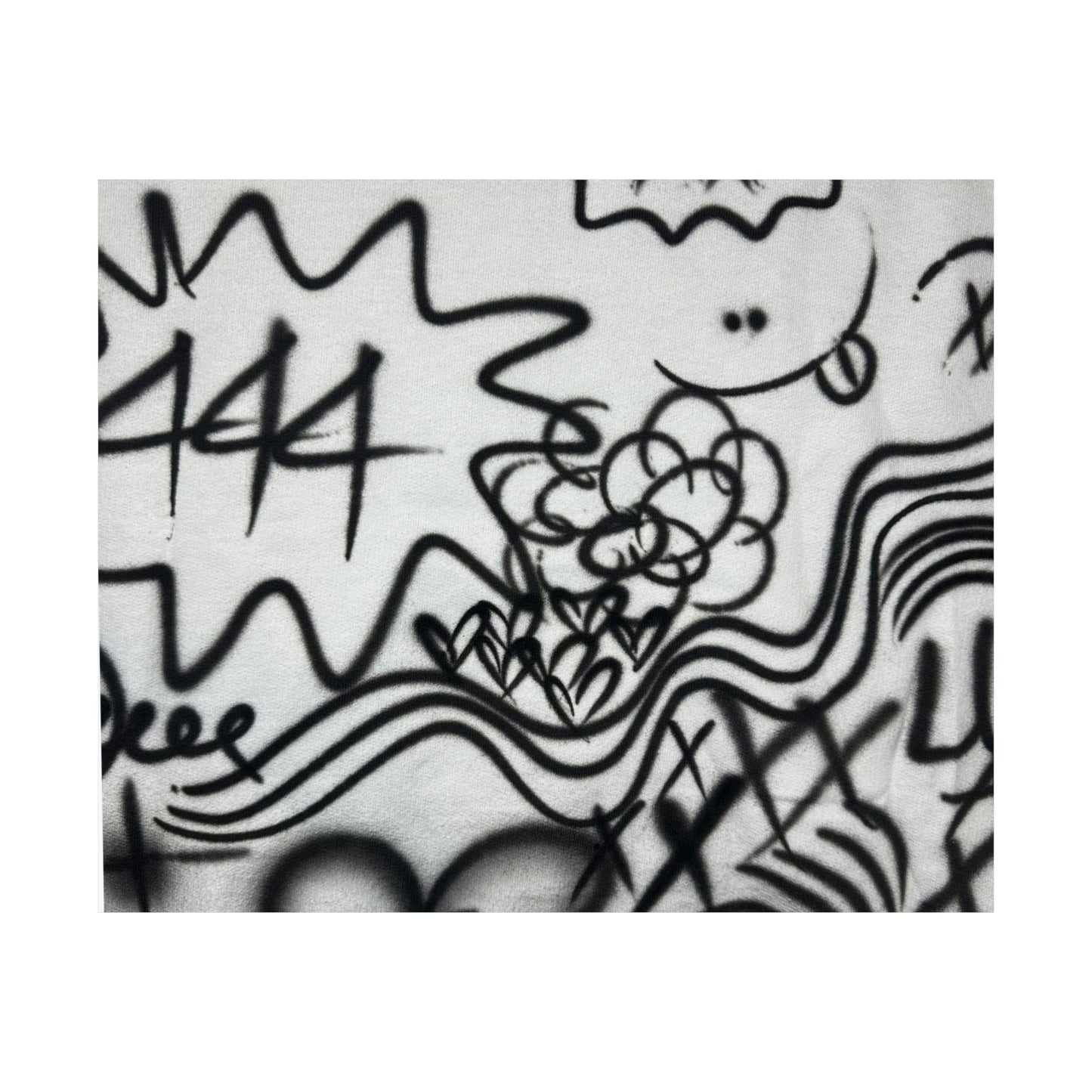 "444" airbrush horizontal print