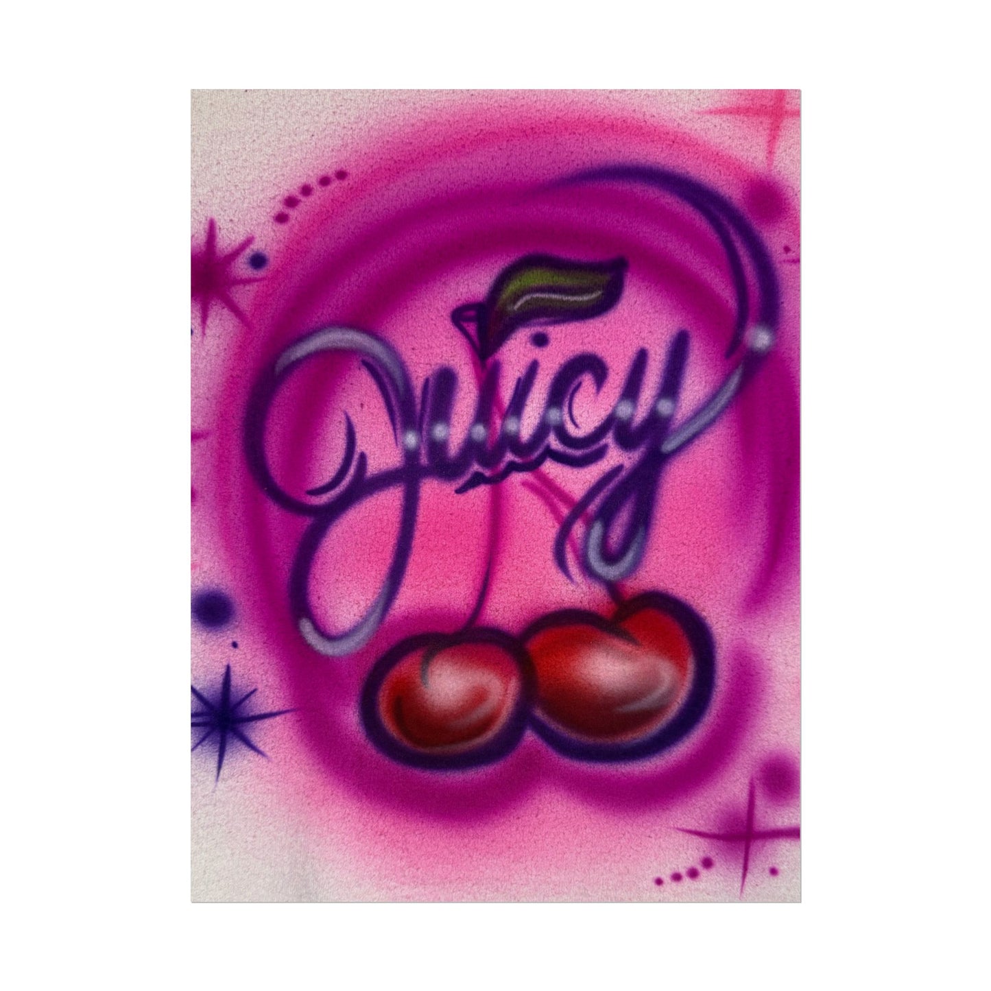 "juicy" airbrush rolled print