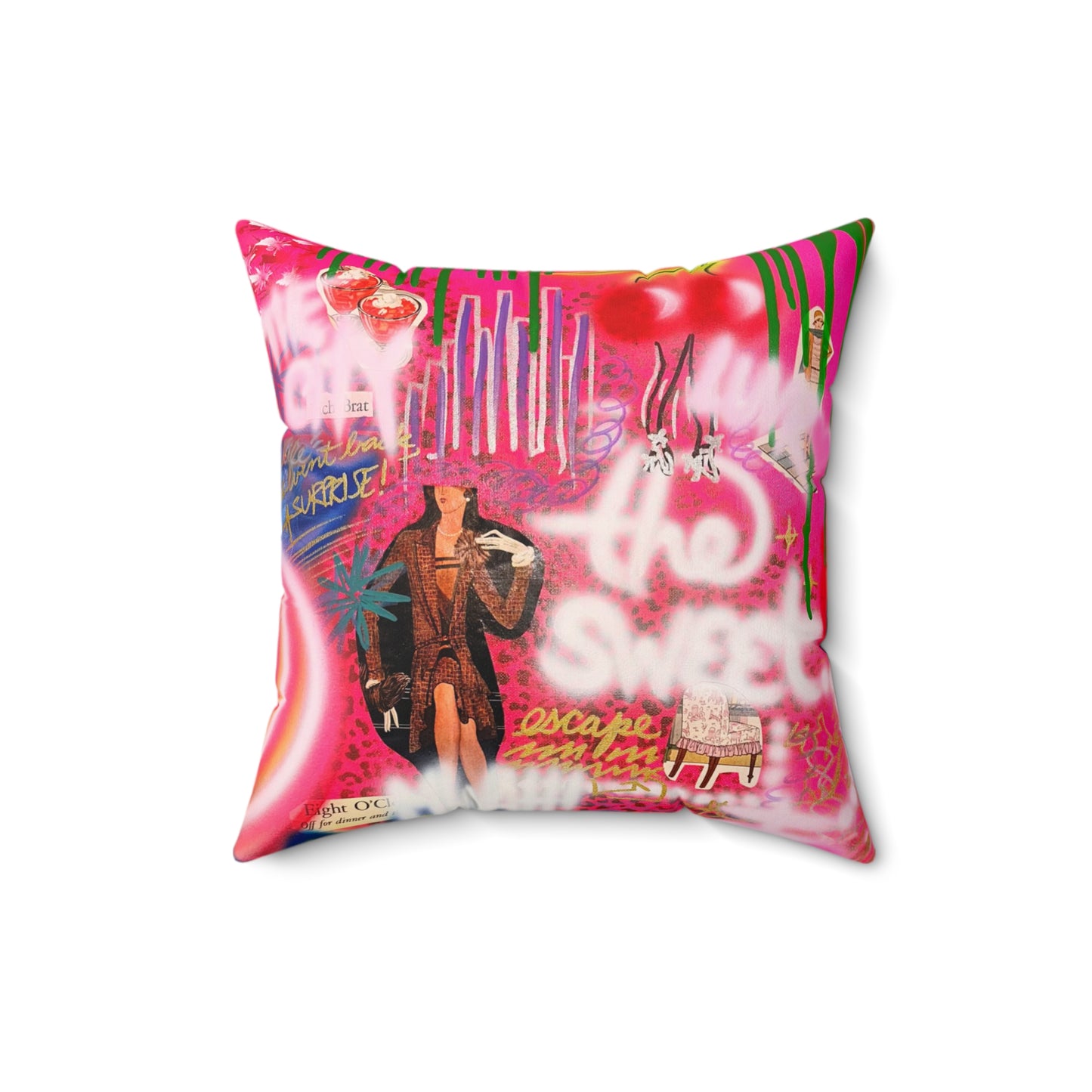 "sweet escape" airbrush pillow