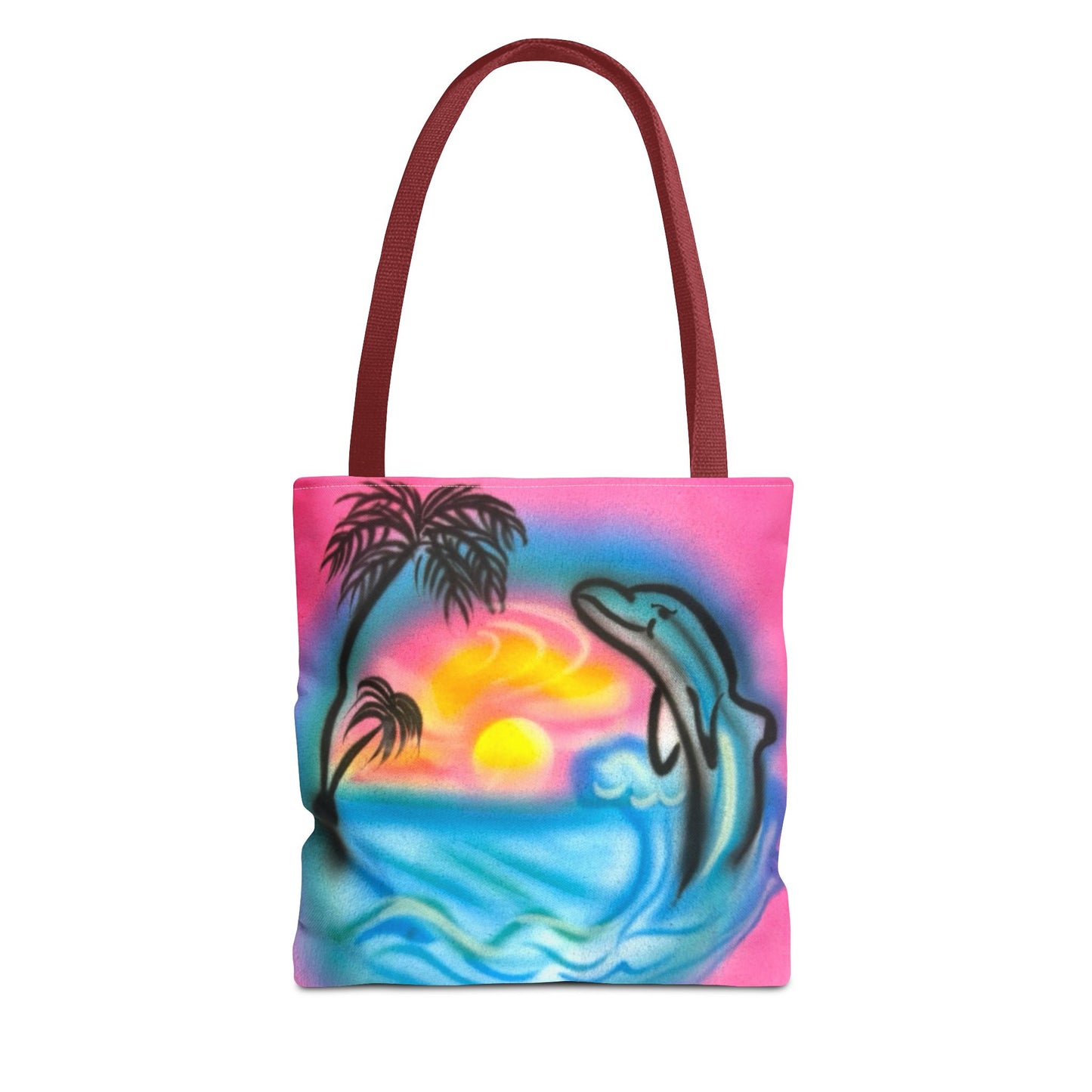 "dolphin love" airbrush tote bag