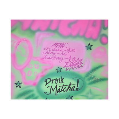 "matcha!" airbrush horizontal print