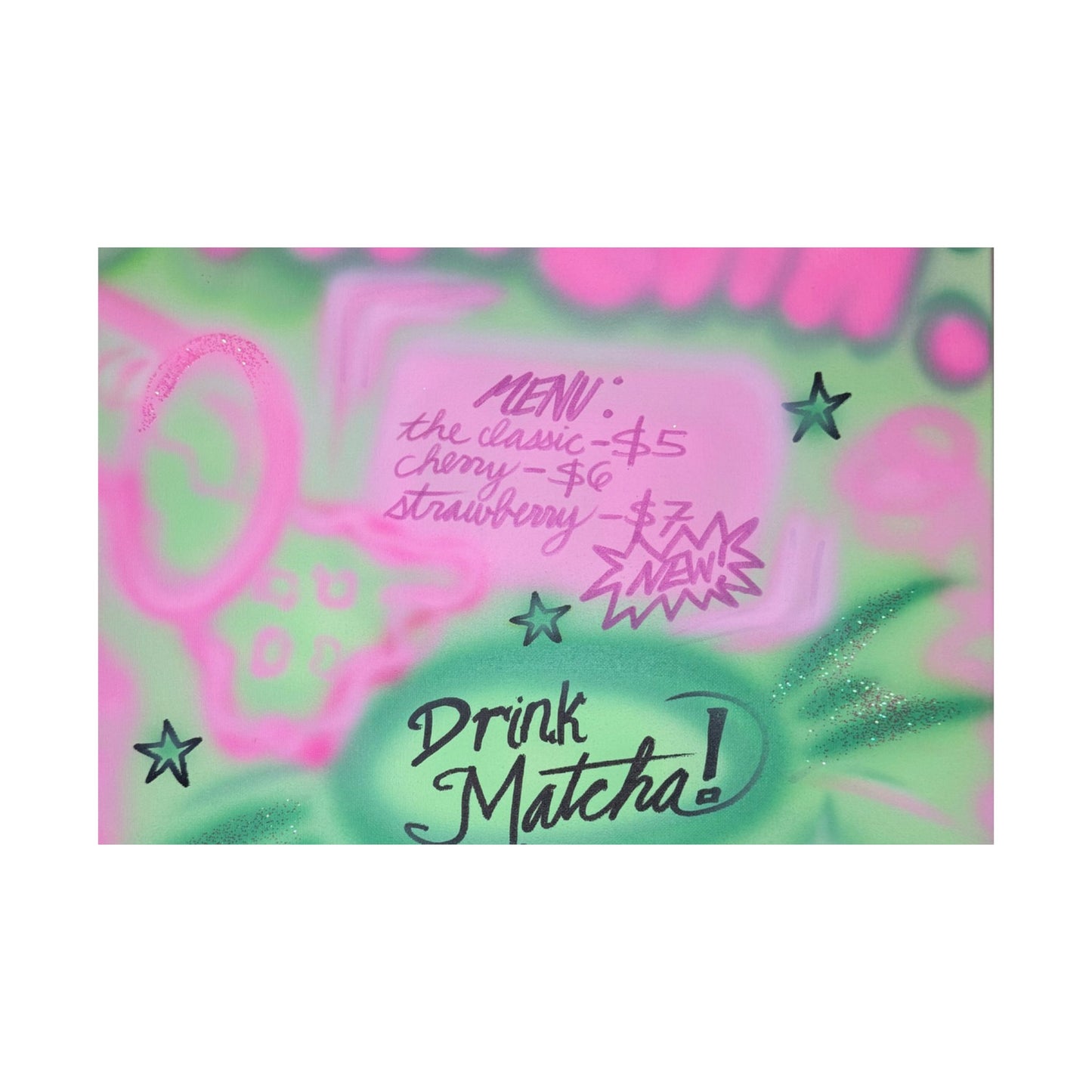 "matcha!" airbrush horizontal print