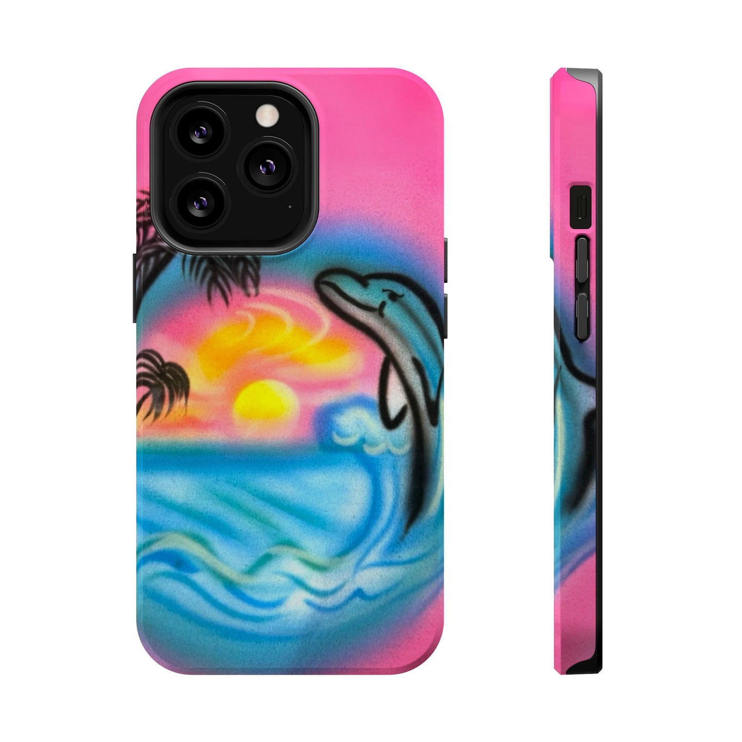 MagSafe "dolphin love" airbrush iPhone case