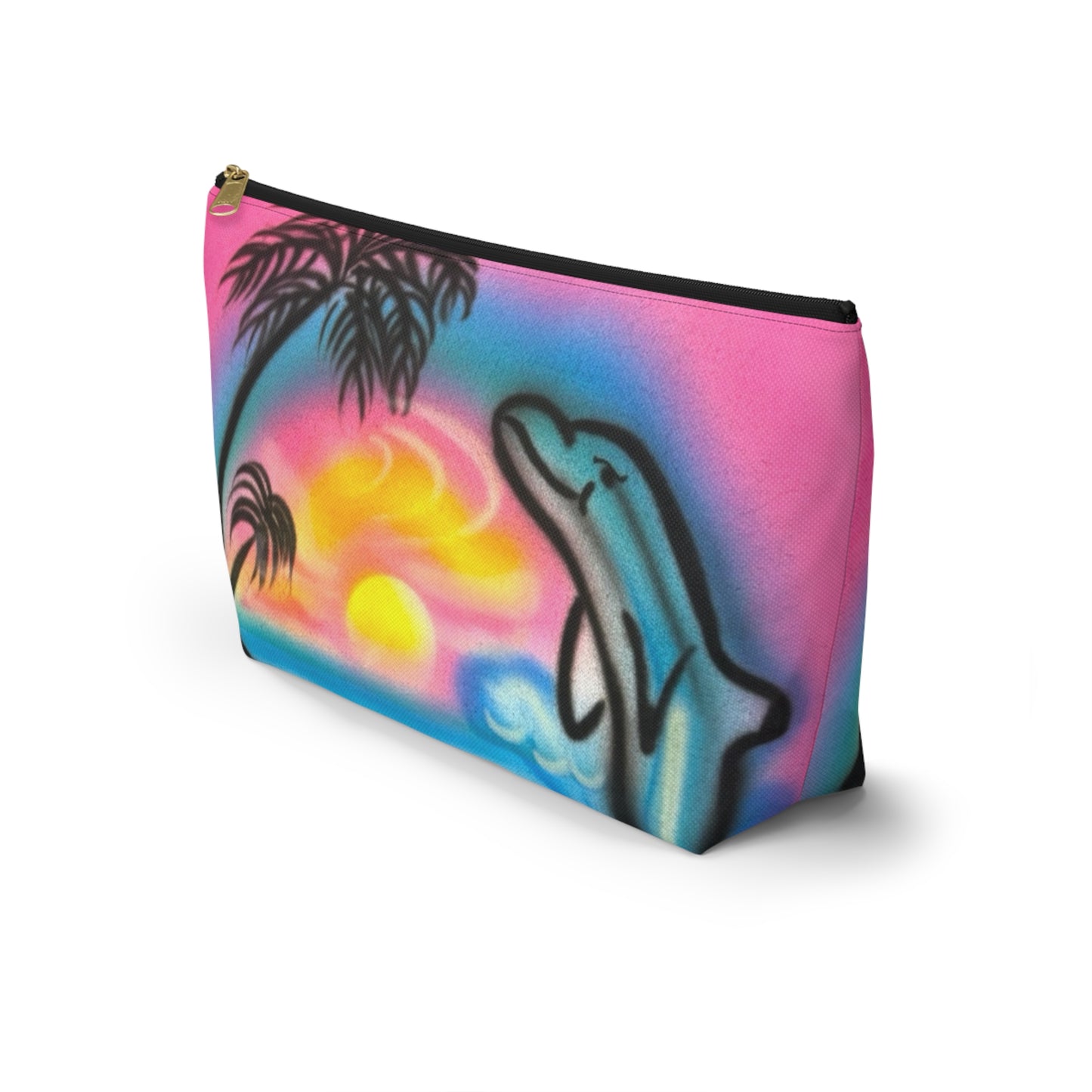 "dolphin love" airbrush makeup pouch