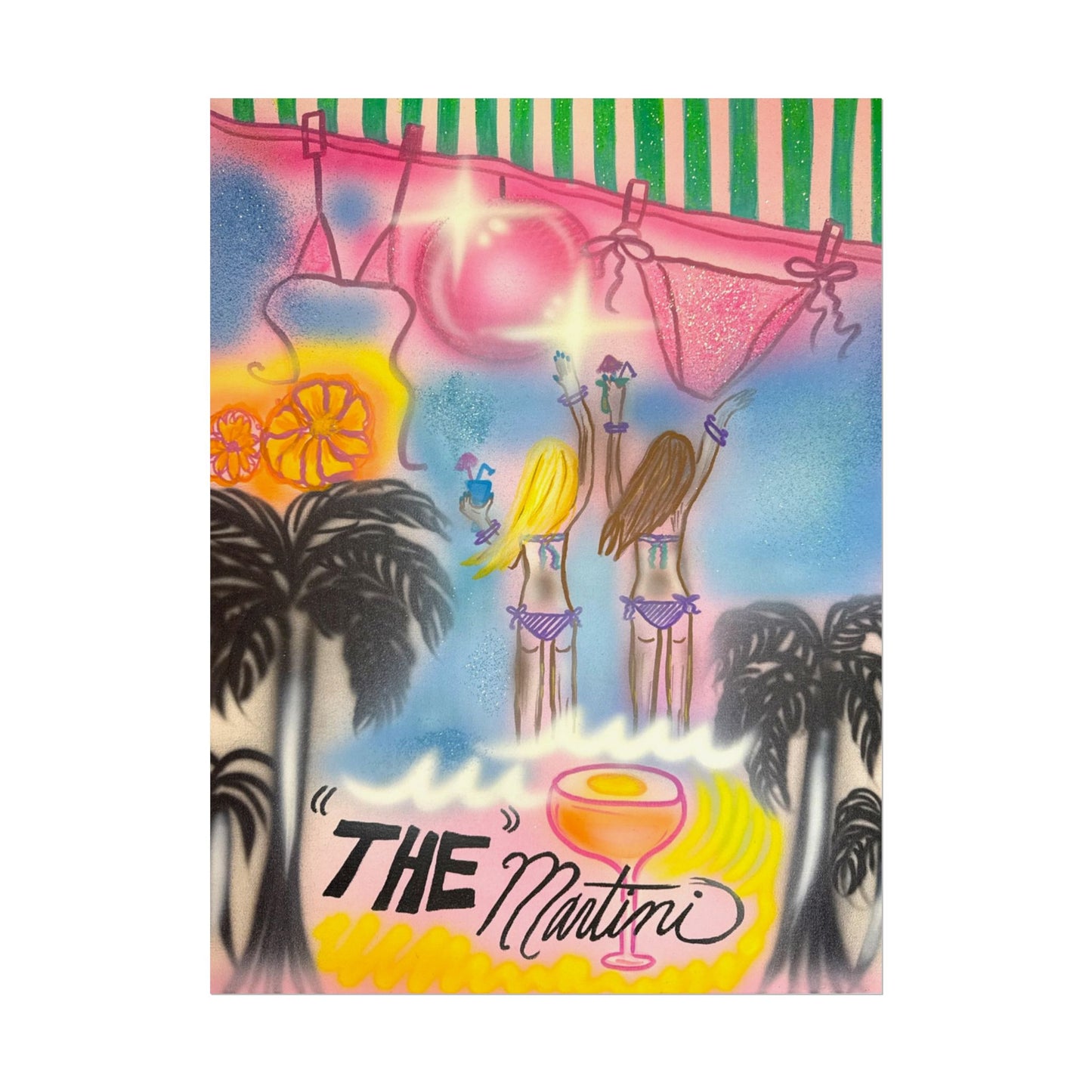 "kinis & tinis" airbrush rolled print