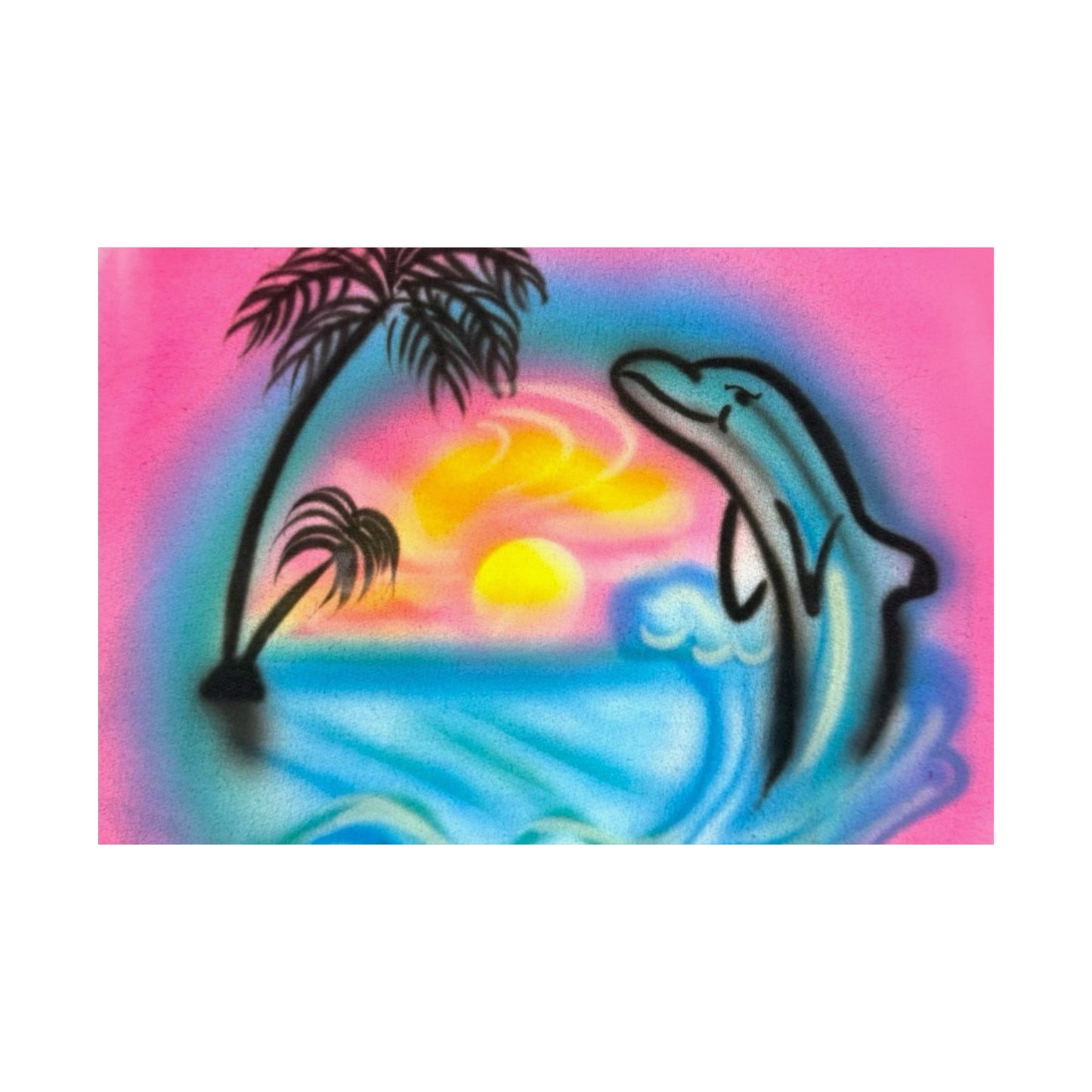 "dolphin love" airbrush horizontal print