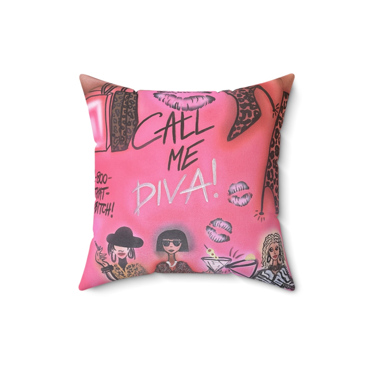 "party diva" airbrush pillow