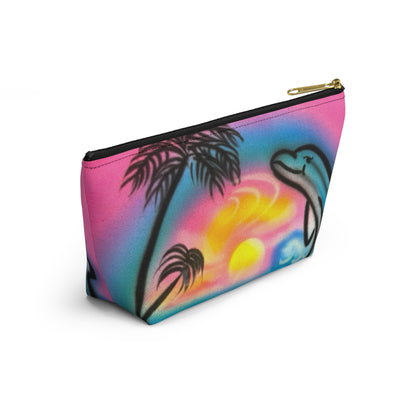 "dolphin love" airbrush makeup pouch