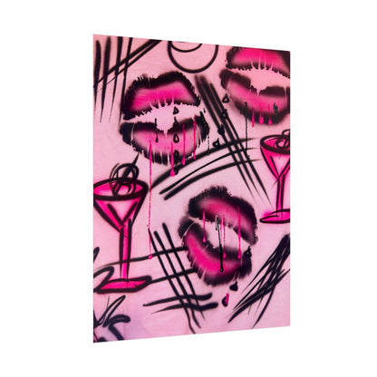"glossy pout" airbrush rolled print