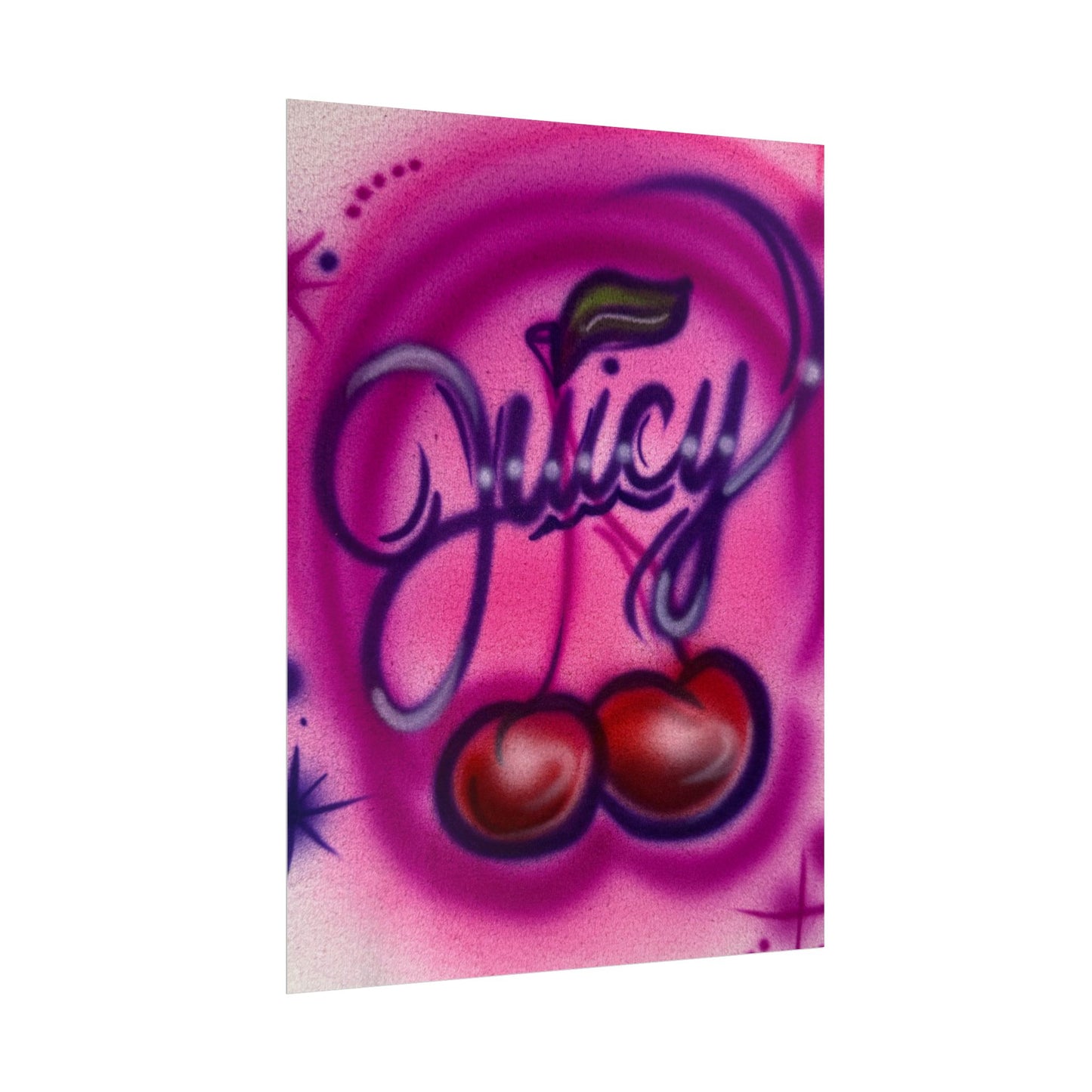 "juicy" airbrush rolled print