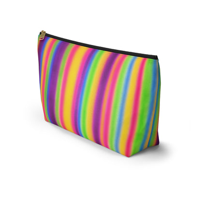 "colorful stripes" airbrush makeup pouch