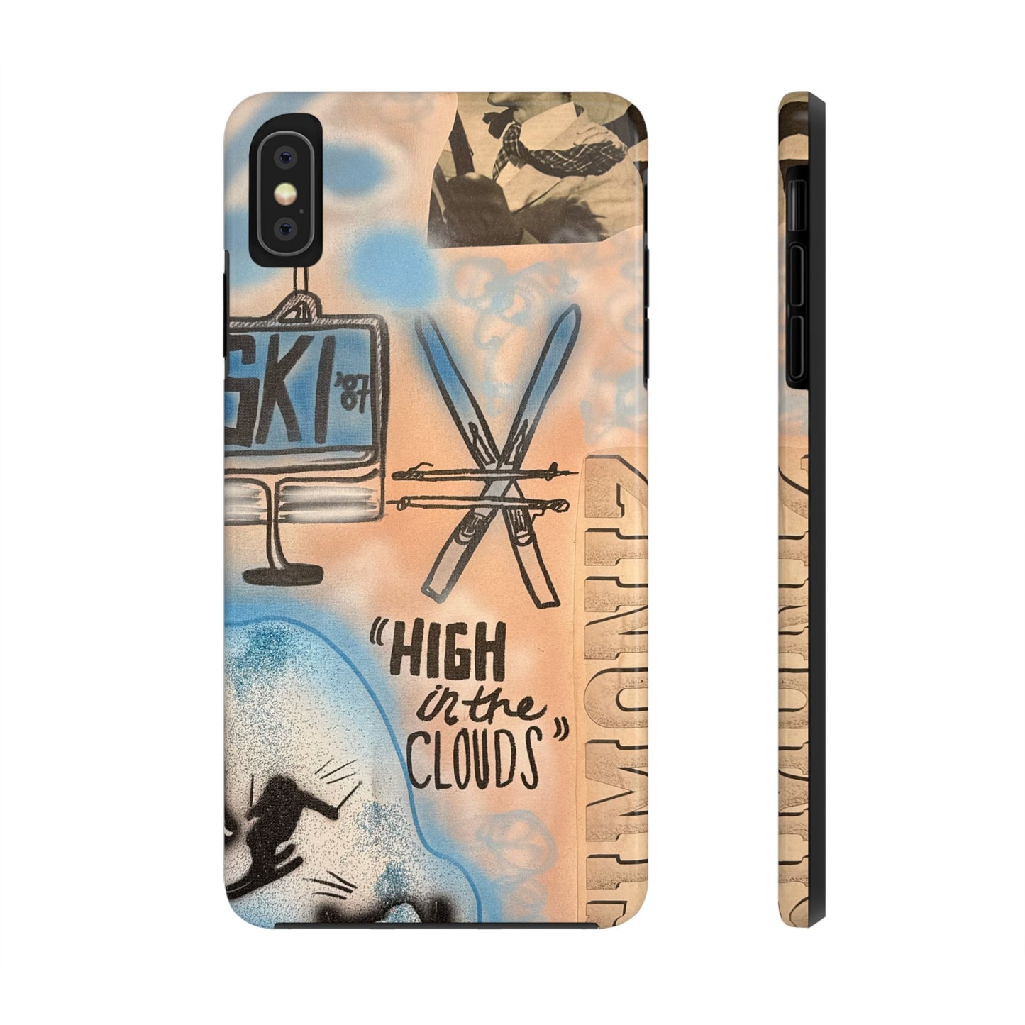 "high in the clouds" airbrush iPhone case