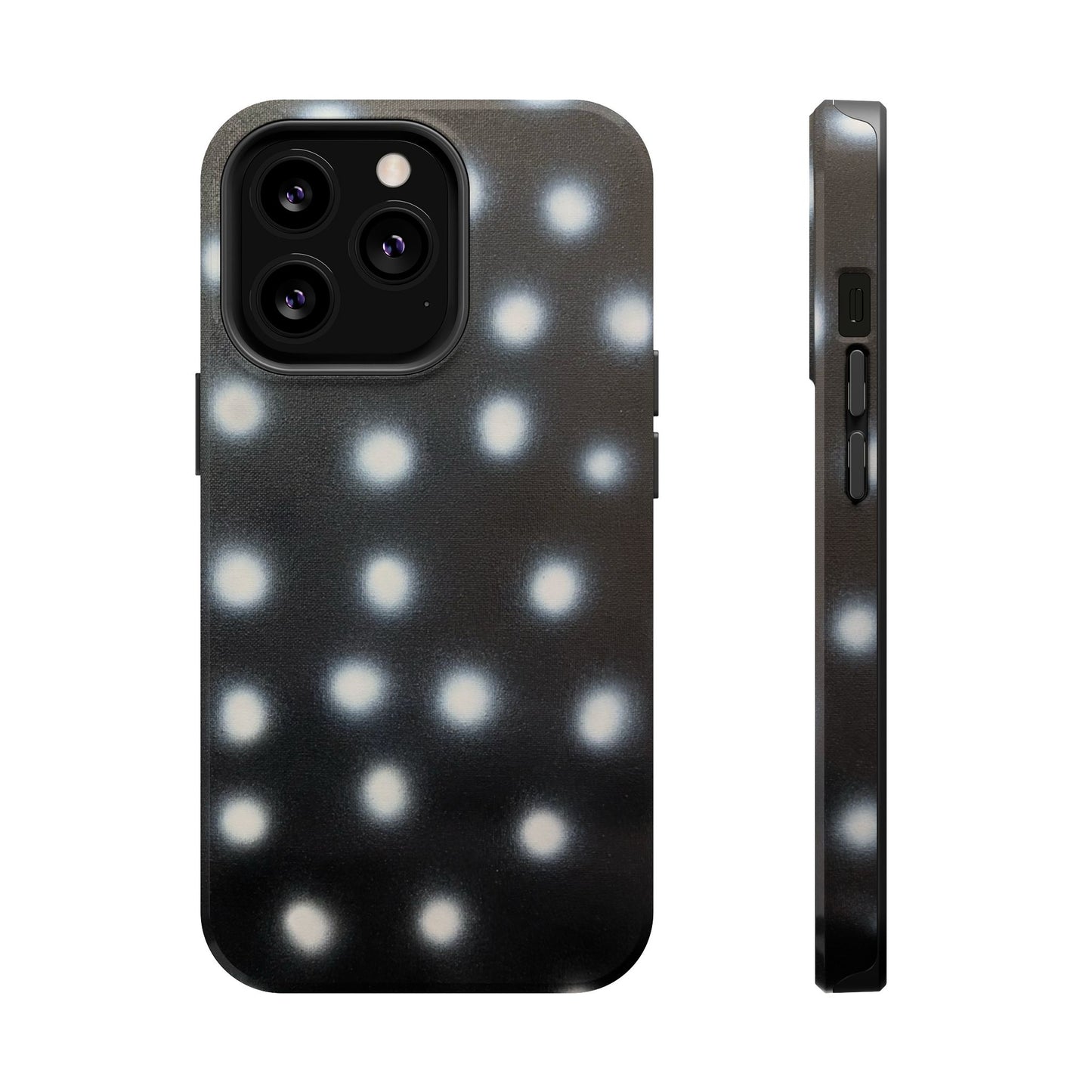 MagSafe "coconut noir polka dot" airbrush iPhone case
