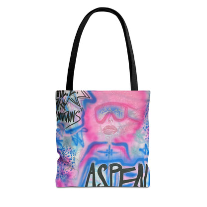 "aspen aspirations" airbrush tote bag