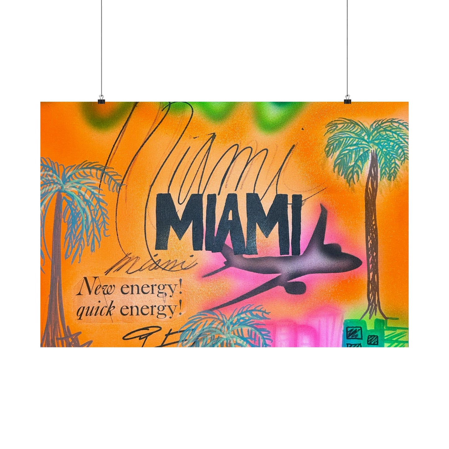 "miami, fl" airbrush horizontal print