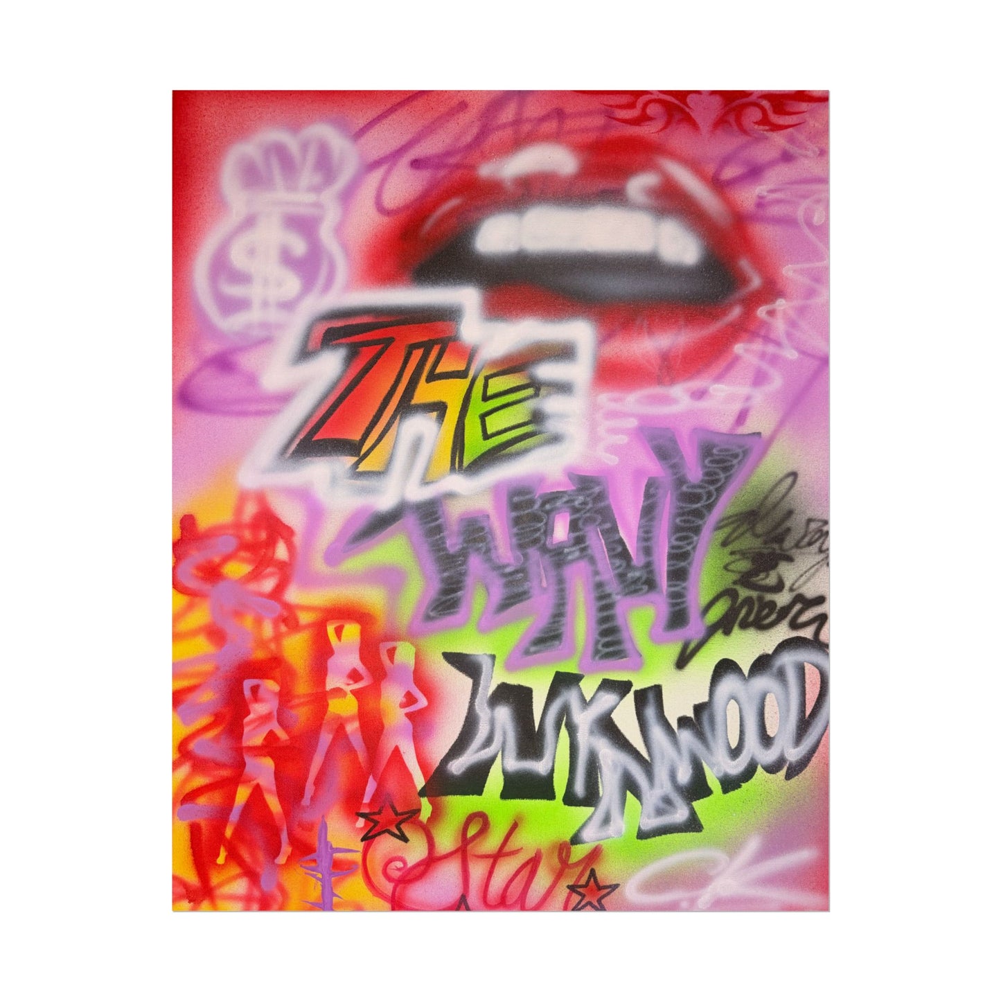 "wynwood gold" airbrush rolled print