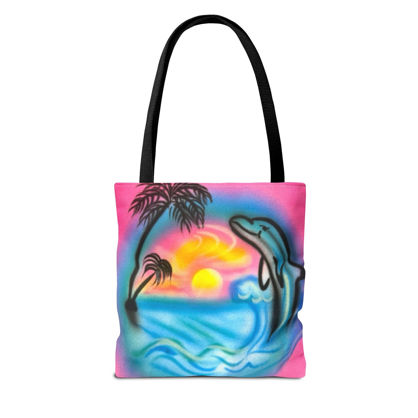 "dolphin love" airbrush tote bag