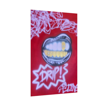 "tooth drip" airbrush rolled print