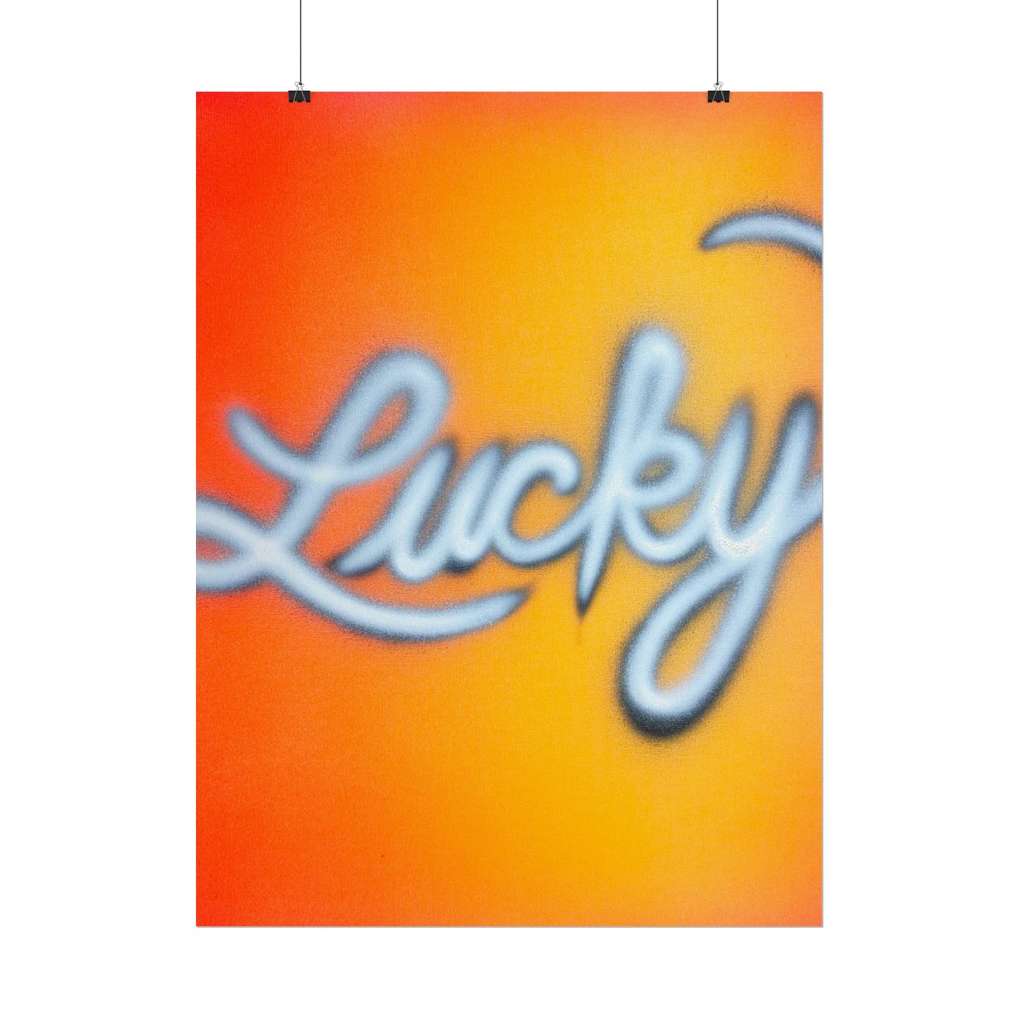 "lucky" airbrush rolled print