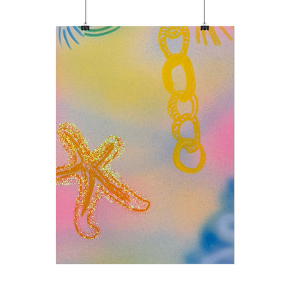 "sweet starfish" airbrush rolled print