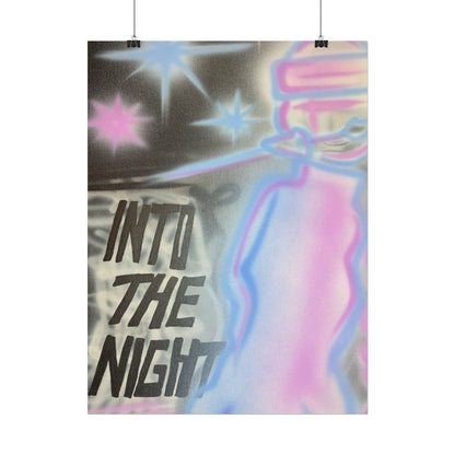 "into the night" pt. 2 airbrush rolled print
