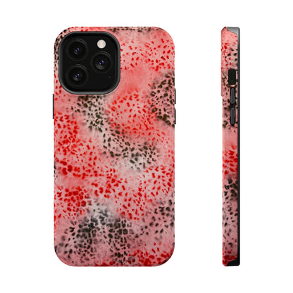 MagSafe "red cheetah" airbrush iPhone case