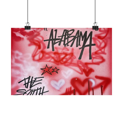 "alabama" airbrush horizontal print