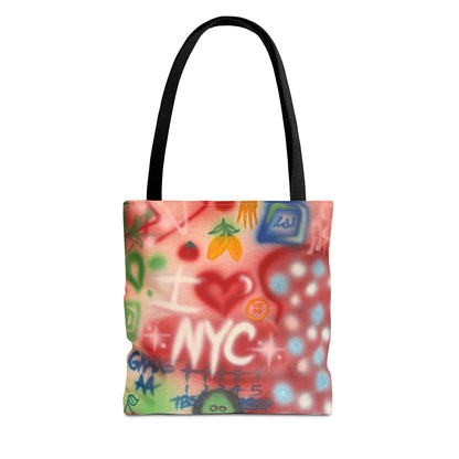 "i <3 NYC" airbrush tote bag
