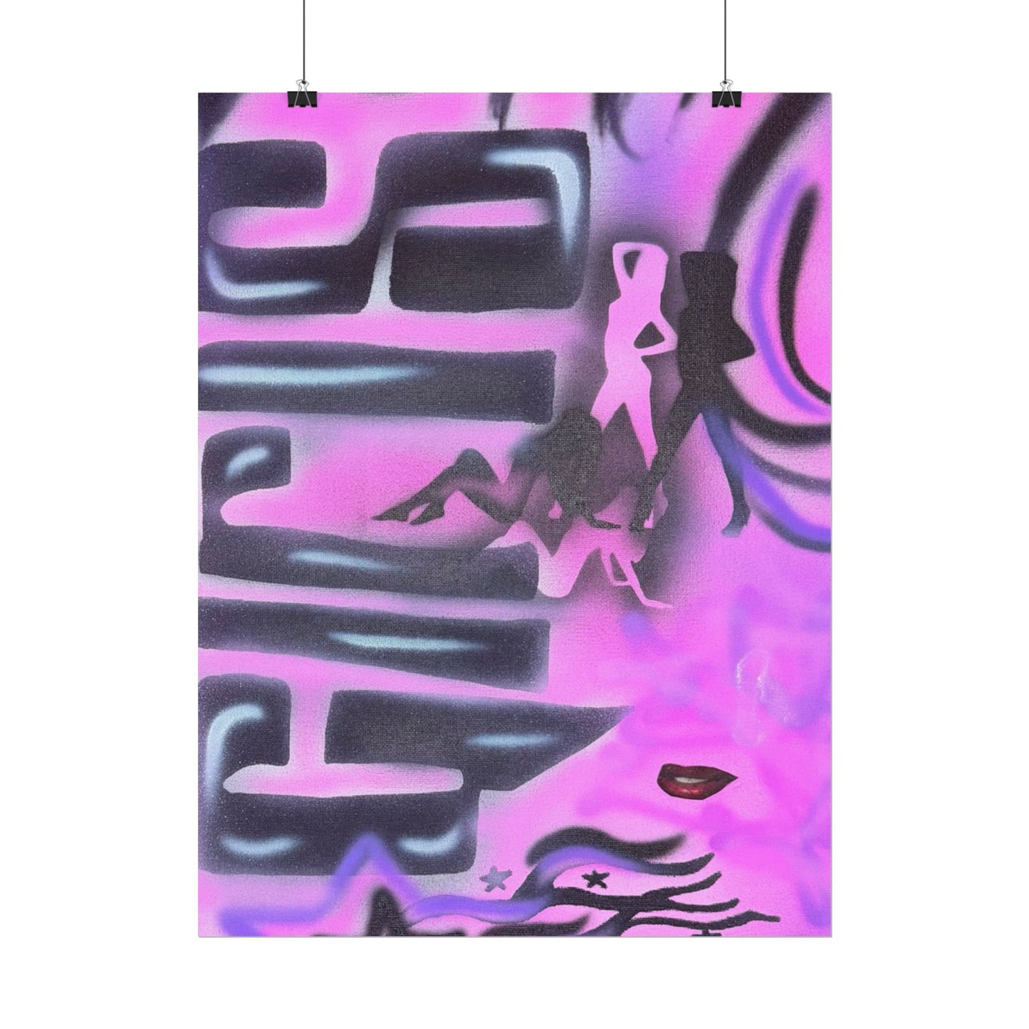 "neon nights" airbrush rolled print