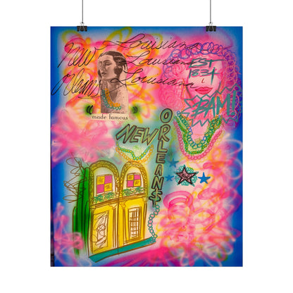 "new orleans, la" airbrush rolled print