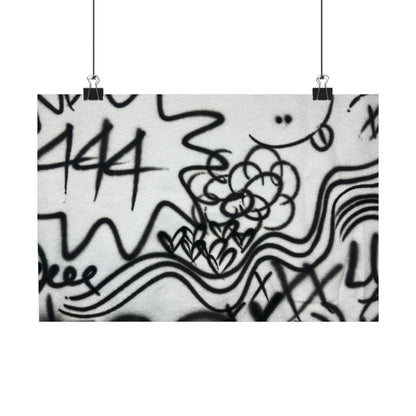 "444" airbrush horizontal print