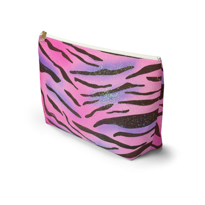 "zebra glitter" airbrush makeup pouch