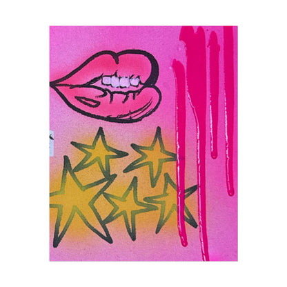 "star drip" airbrush rolled print