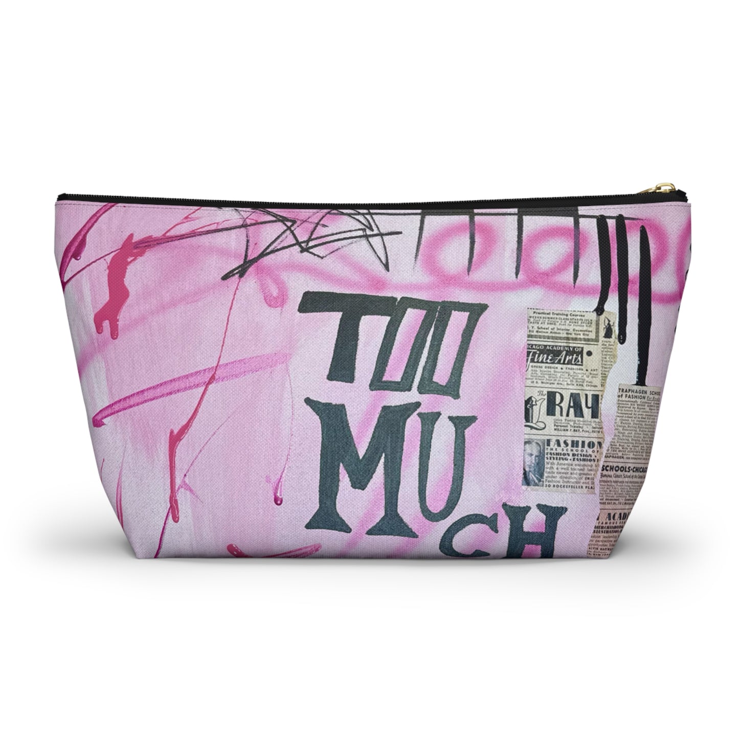 “too much motion" airbrush makeup pouch