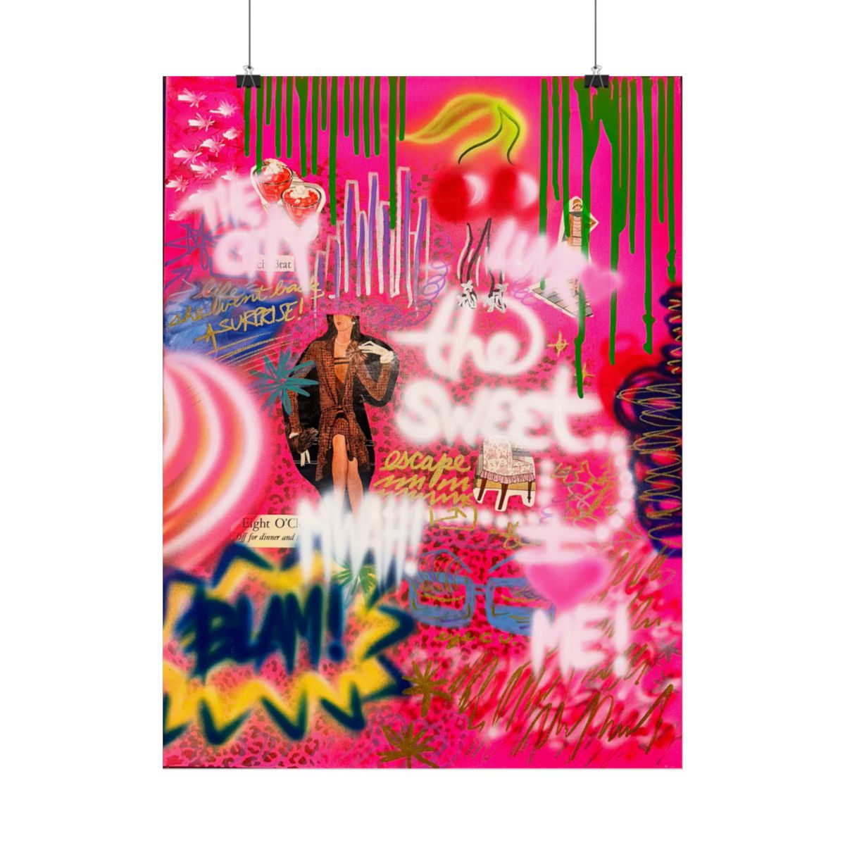 "sweet escape" airbrush rolled print