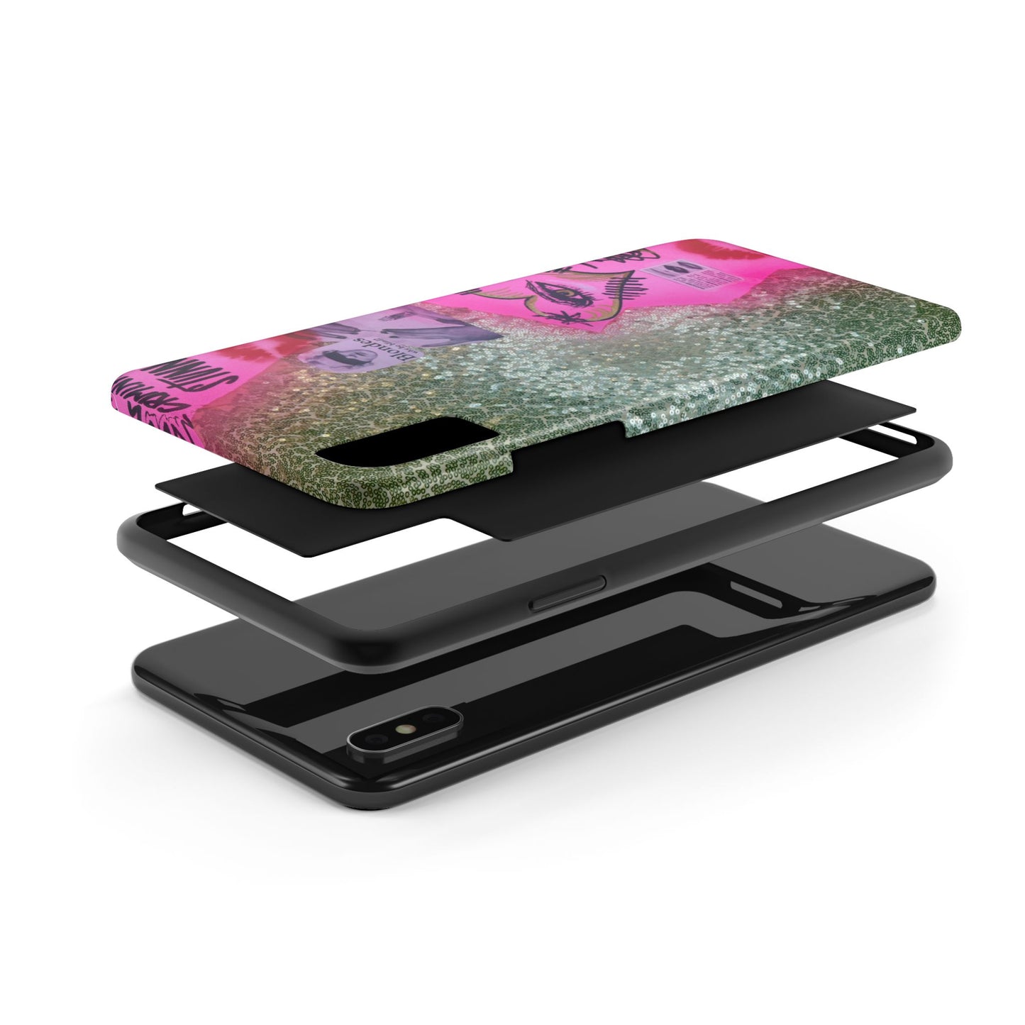 "glitter gloss" airbrush iPhone case