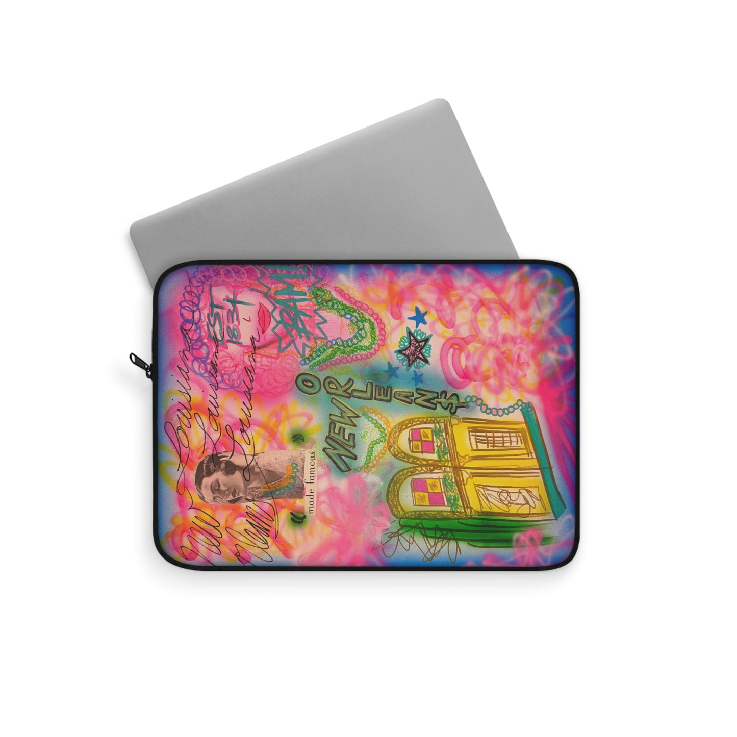"new orleans, la" airbrush laptop sleeve