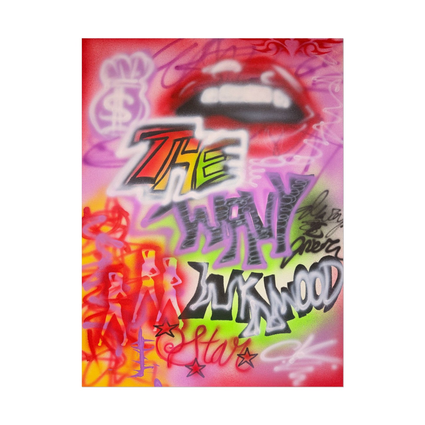 "wynwood gold" airbrush rolled print
