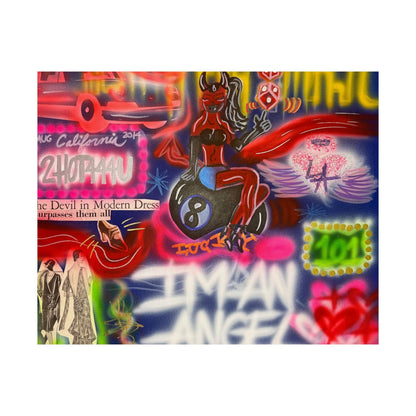 "im an angel" airbrush horizontal print