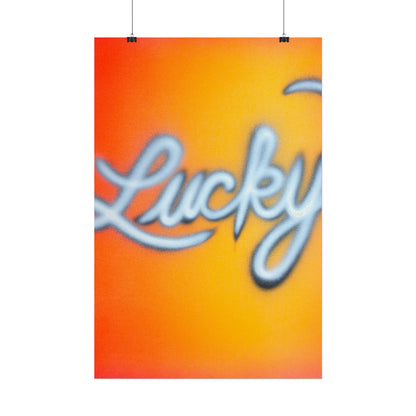 "lucky" airbrush rolled print