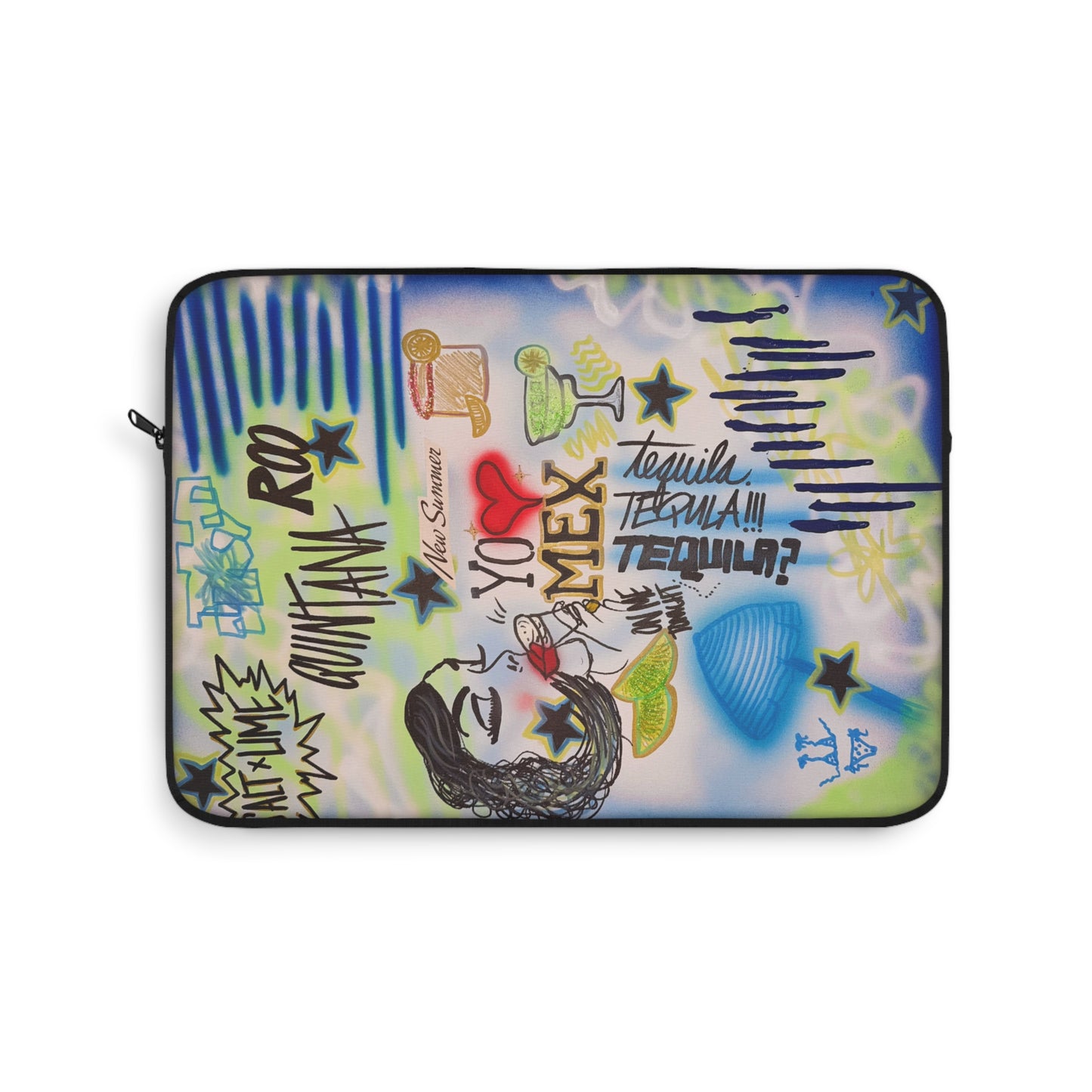 "salted lime" airbrush laptop sleeve