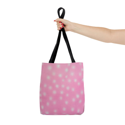 "strawberry swirl polka dot" airbrush tote bag