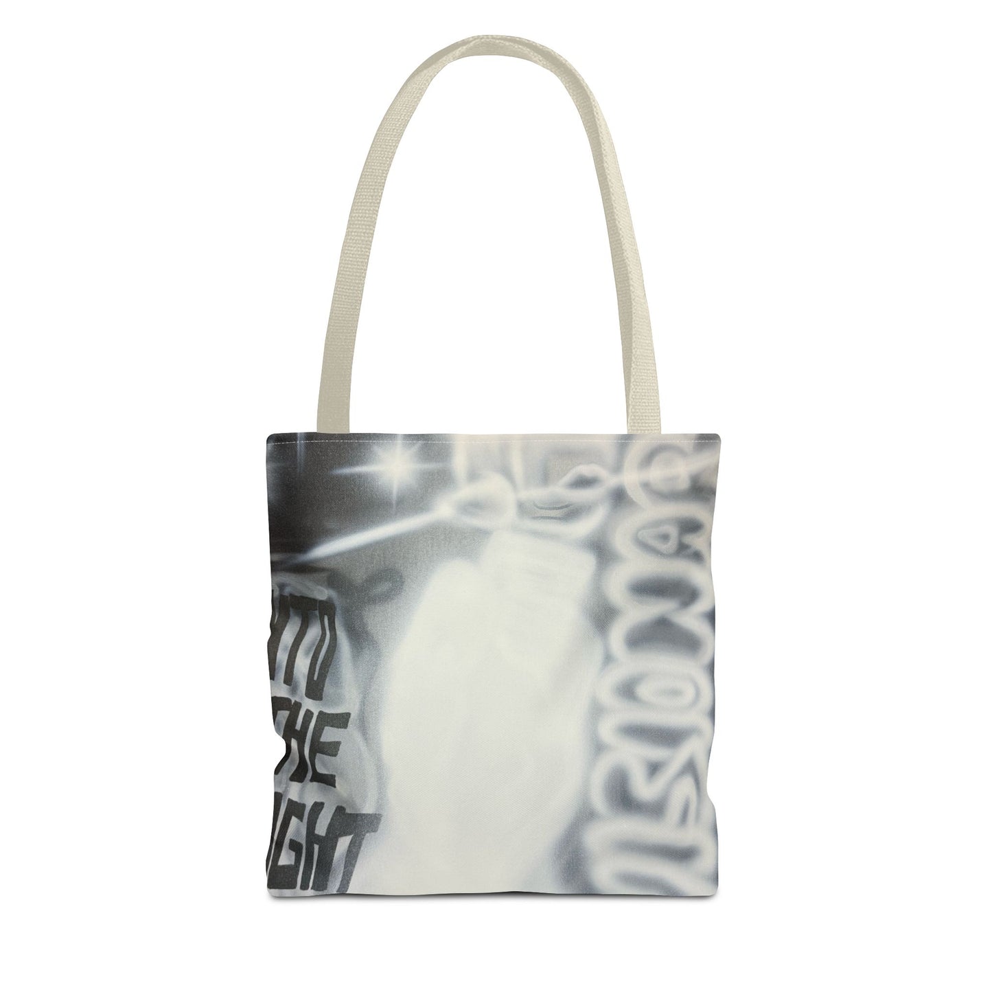 "into the night" airbrush tote bag